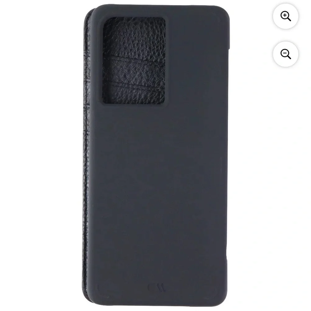 Samsung Galaxy S22+ Black Pebbled Leather Wallet Folio by Case-Mate